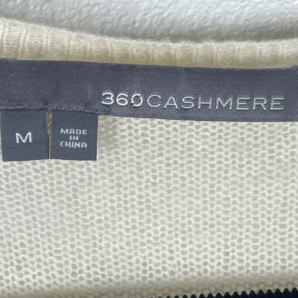 360 Cashmere Skull Print Sweater Cream Charcoal 100% Cashmere Pullover 20166 M - Picture 3 of 11